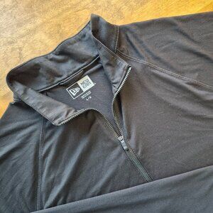 New Era Mens Lg 1/4-Zip Pullover Black Performance Long Sleeve Baselayer